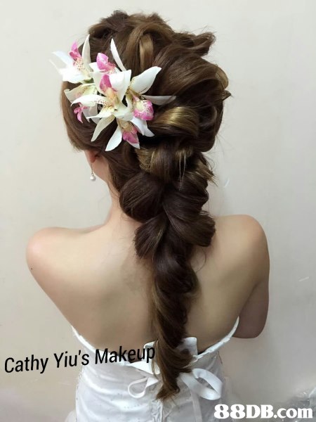 Cathy Yiu's Make,hair,hairstyle,flower,headpiece,hair accessory