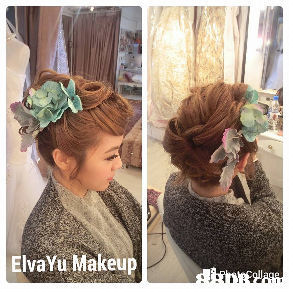 ElvaYu Makeup,hair,hairstyle,hair accessory,headpiece,hair coloring