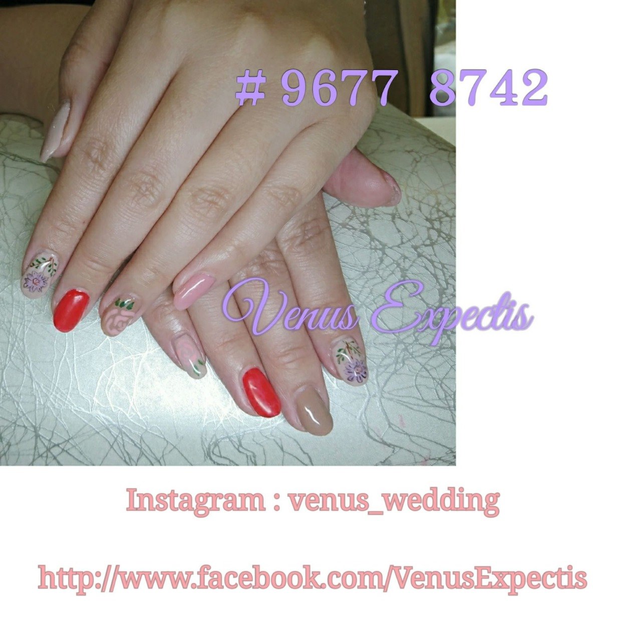 # 9677 8742 Instagram: venus_wedding http://www.facebook.com/VenusExpectis  nail