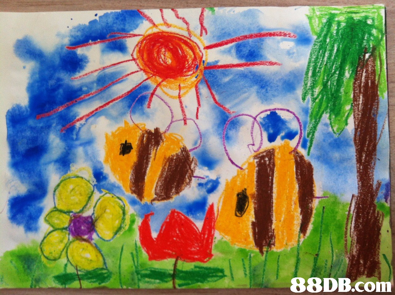   painting,child art,art,flower,watercolor paint