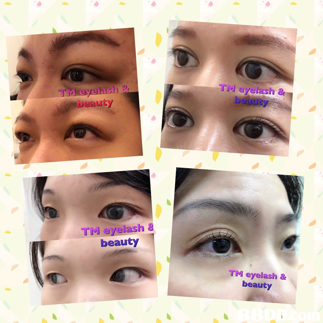 TM eyelash beauty TM eyelash & beauty TM eyelash 8 beauty TM eyelash & beauty  eyebrow,face,eyelash,nose,cheek