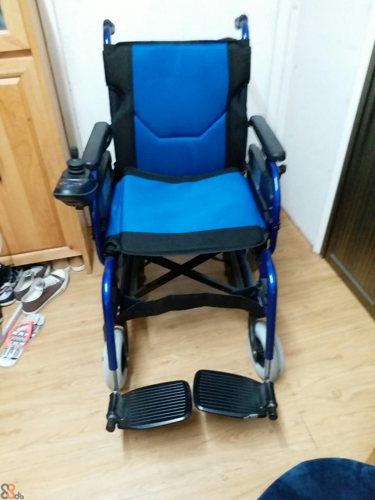  Chair,Product,Motorized wheelchair,Furniture,Cobalt blue