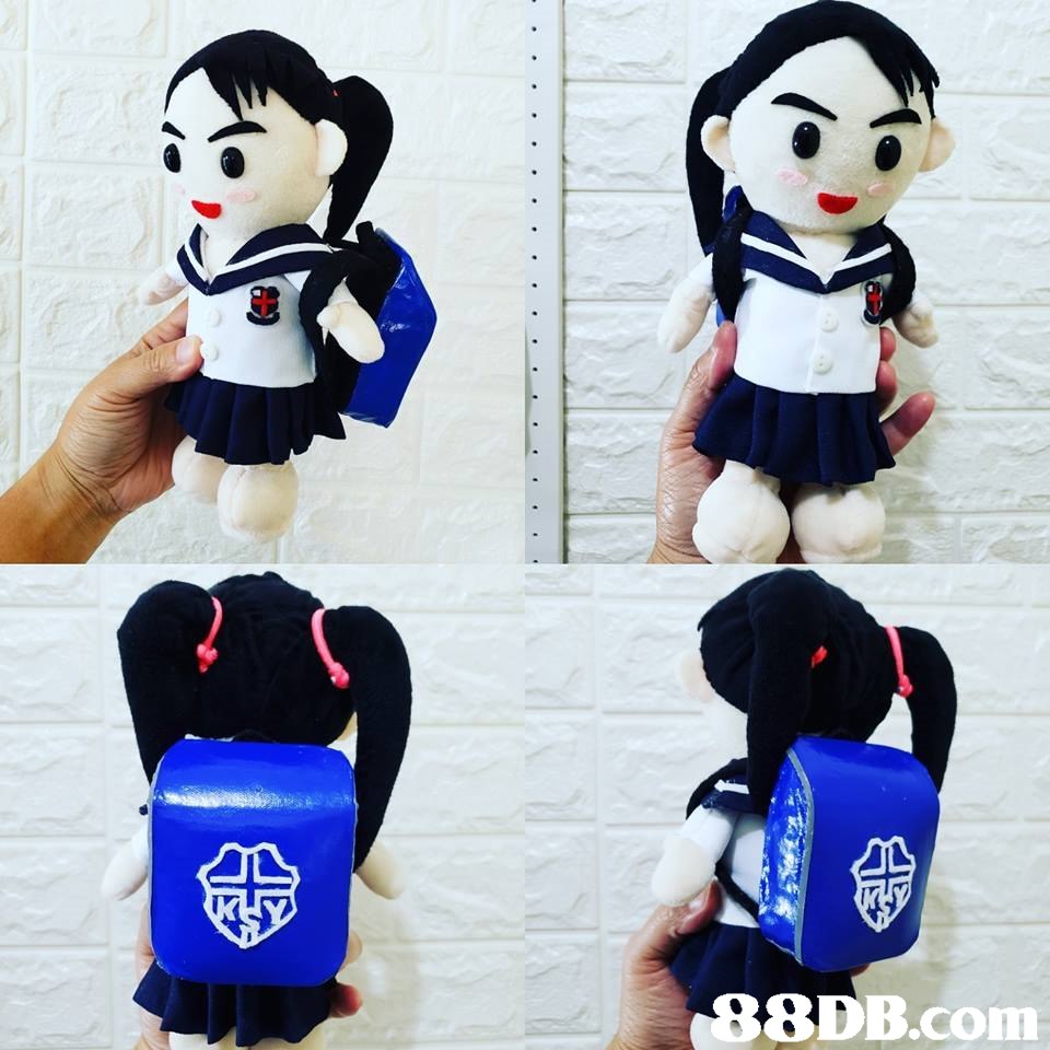 8DB.conm,Cartoon,Plush,Black hair,Toy,Stuffed toy