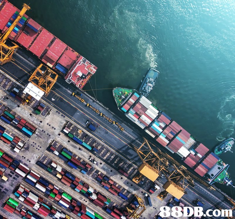   Aerial photography,Container ship,Transport,Vehicle,Infrastructure