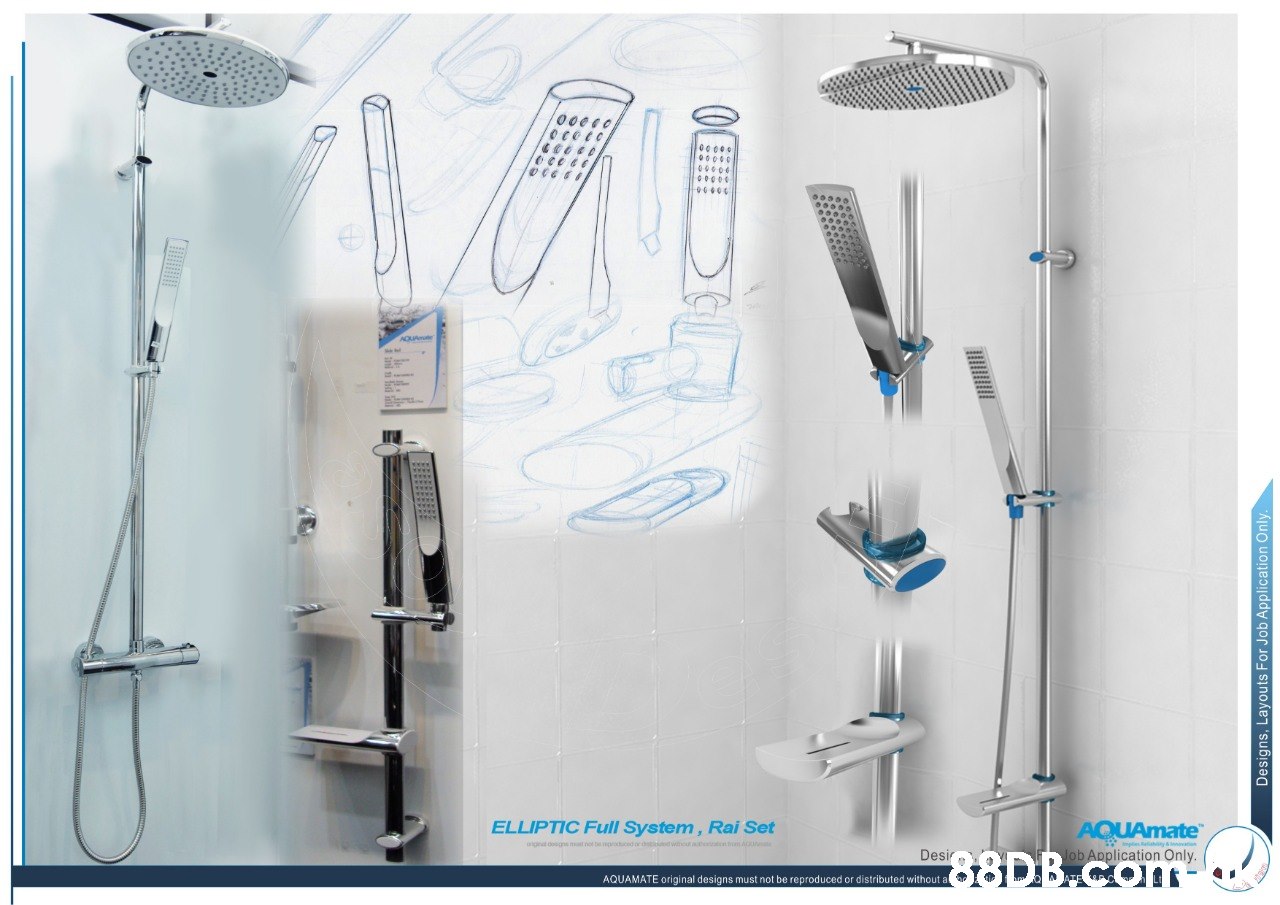 ELLIPTIC Full System, Rai Set AQUAMATE Job Application Only. Desi  AQUAMATE original designs must not be reproduced or distributed without a Designs, Layouts For Job Application Only  Shower panel,Shower,Plumbing fixture